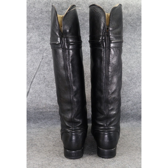 Frye Boots Women 6 Melissa Trapunto Riding Leather Pull On Classic Fashion Black - Picture 7 of 16